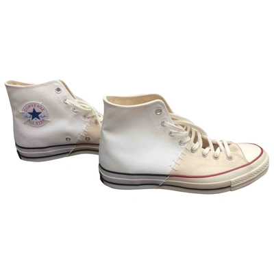 Pre-owned Converse Cloth Low Trainers In White