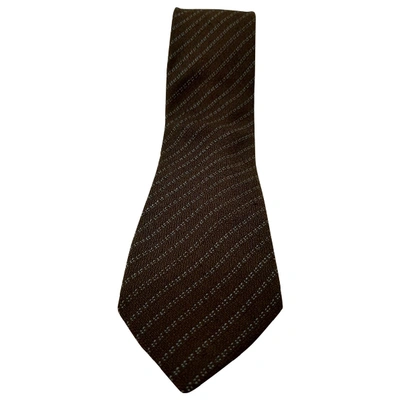 Pre-owned Ermenegildo Zegna Silk Tie In Brown