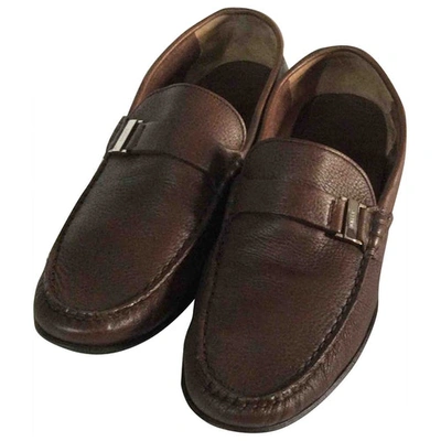 Pre-owned Bally Leather Flats In Brown