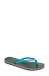 Tory Burch Leather Flip-flop Sandals In Transkei Blue / Multi