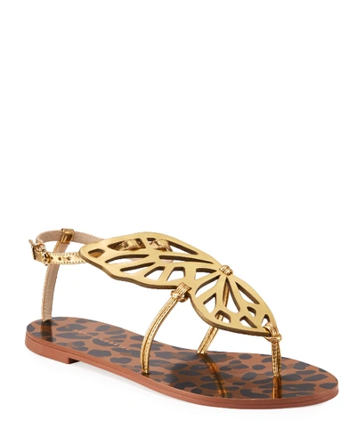 Sophia Webster Butterfly Leopard Flat Sandals In Leopard Gold
