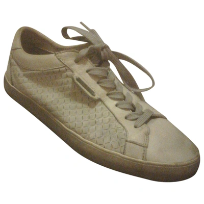 Pre-owned Dolce & Gabbana Leather Low Trainers In Grey