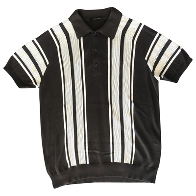 Pre-owned Prada Silk Polo Shirt In Brown