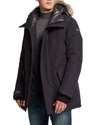 Canada Goose Men's Edgewood Hooded Parka W/ Fur Trim In Navy