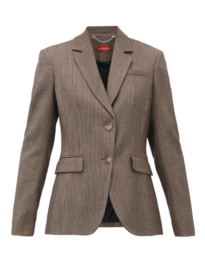 Altuzarra Striped Two-button Wool-blend Blazer In Brown