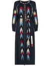 Vita Kin Arizona Chevron-embroidered Linen Dress In Black