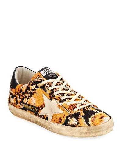 Golden Goose Superstar Snake Calf Hair Sneakers In Pony Snake