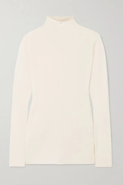 Khaite Lola Cashmere Mock-neck Sweater In Cream