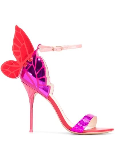Sophia Webster Chiara Metallic Butterfly Sandals In Pink