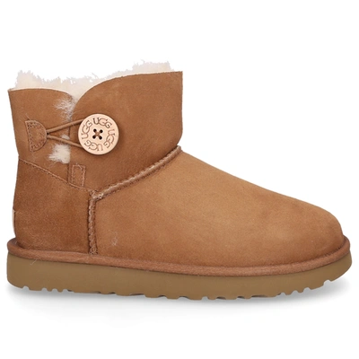 Ugg Ankle Boots Beige Mini Bailey Button Ii