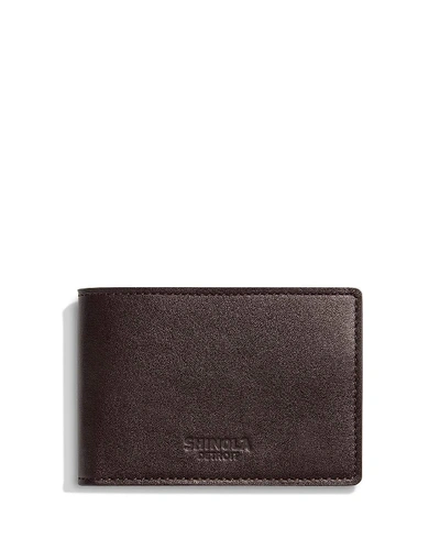 Shinola Men's Super Slim Two-tone Leather Bifold Wallet In Dark Brown