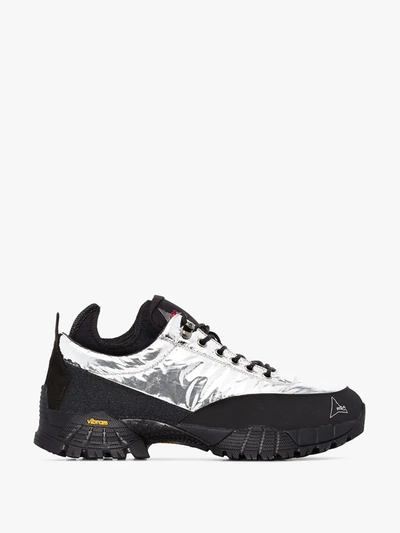 Roa Metallic Silver Lace-up Sneakers In Black
