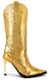 Jeffrey Campbell Cognitive Boot In Gold Crinkle