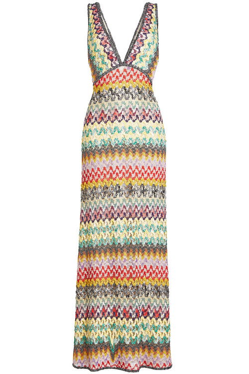 Missoni Tweed Long Dress In Multicolored ModeSens