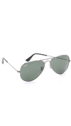 Ray Ban Unisex Original Brow Bar Aviator Sunglasses, 62mm In Green