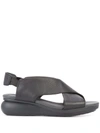 Camper Balloon Slingback Wedge Sandal In Black