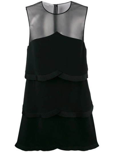Stella Mccartney Sheer Panel Layered Dress In Black