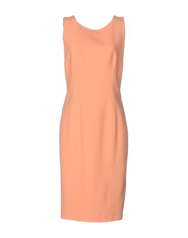 orange knee length dress