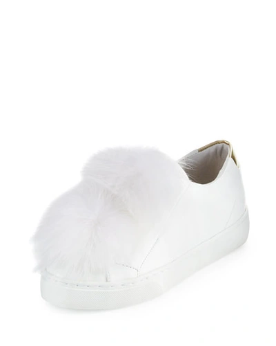 Here/now Sugar Fur Pompom Sneakers, White