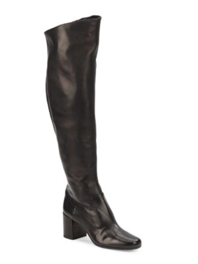 Bottes Vince Blythe Au-dessus Du Genou Noires Taille 37,5 - Talon 75mm, Cuir, Occasion