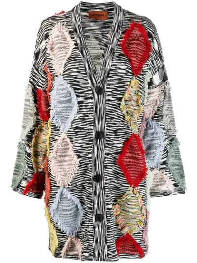 Missoni Fringed-detail Long Cardigan In Black