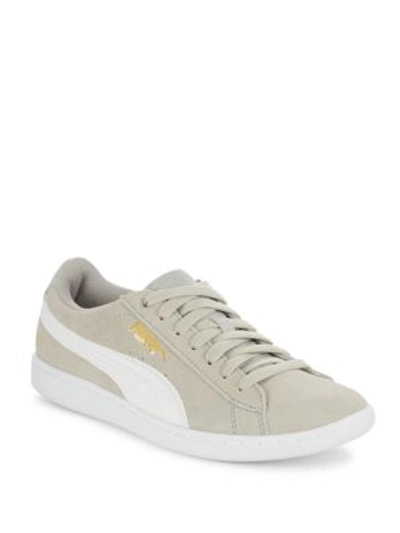 Puma Leather Vikki Sneakers In Grey