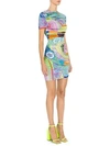 Versace Baroque Stretch Jersey Printed Bodycon Dress In Multi