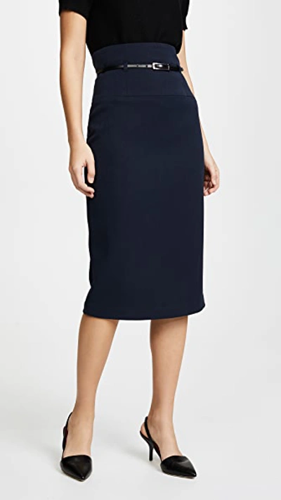 Black Halo High Waisted Pencil Skirt In Eclipse