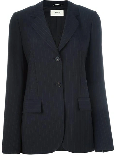 Ports 1961 Pinstripe Blazer Jacket - Blue