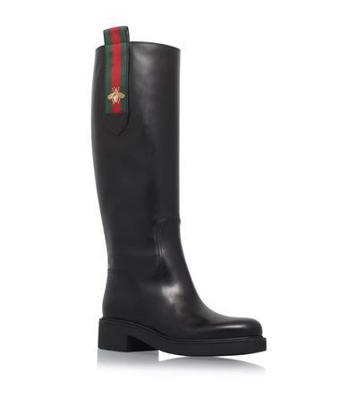 gucci black boots with bees