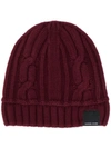 Canada Goose Cable-knit Toque Beanie Hat In Maroon