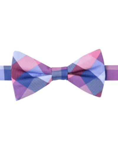 Tommy Hilfiger Buffalo Tartan Self-tie Bow Tie In Pink