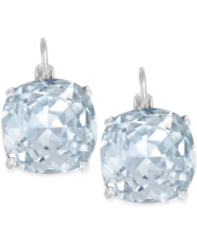 Kate Spade Crystal Small Drop Earrings In Silver