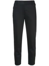 Alice And Olivia Stacey Slim Stretch Cotton Blend Trousers In Black