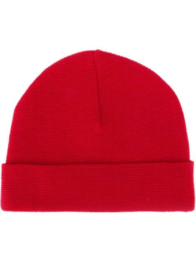 Ami Alexandre Mattiussi Gauge-knit Beanie In Red