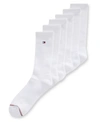 Tommy Hilfiger Men's Socks, "pitch" Athletic Quarter 6-pairs In White