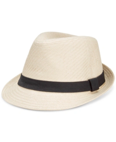 Levi's Men's Classic Flat Brim Straw Cotton Band Fedora In Natural