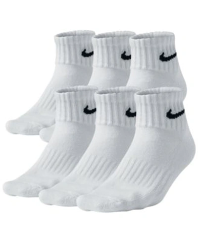 Nike Men's Cotton Quarter Socks 6-pack In White/black