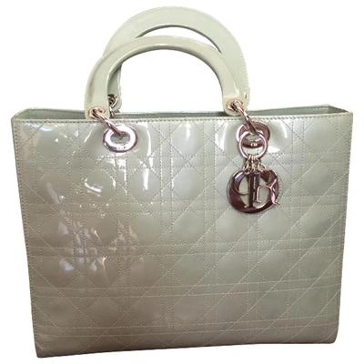 Pre-owned Dior Patent Leather Handbag In Green