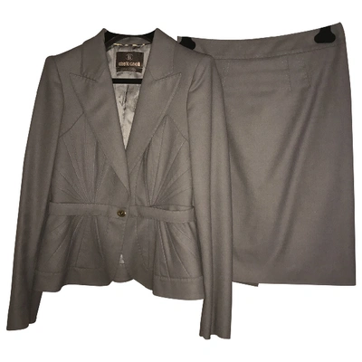 Pre-owned Roberto Cavalli Wool Skirt Suit In Grey