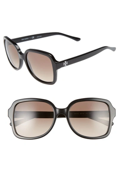 Tory Burch Gradient Square Acetate Sunglasses In Black