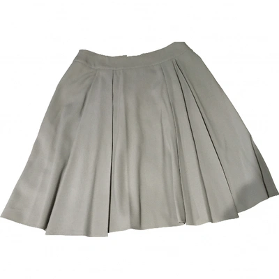 Pre-owned Giorgio Armani Wool Mid-length Skirt In Ecru