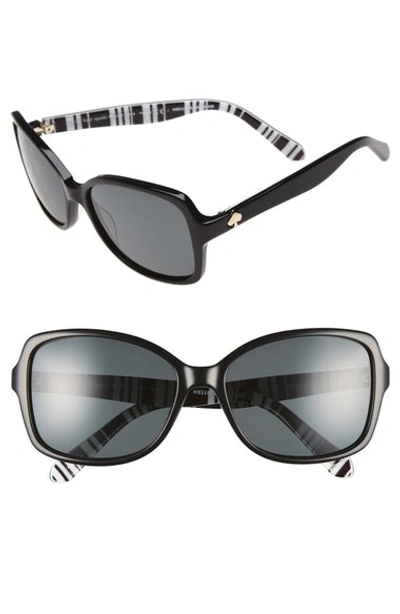 Kate Spade 'ayleen' 56mm Polarized Sunglasses - Black/ White Pattern