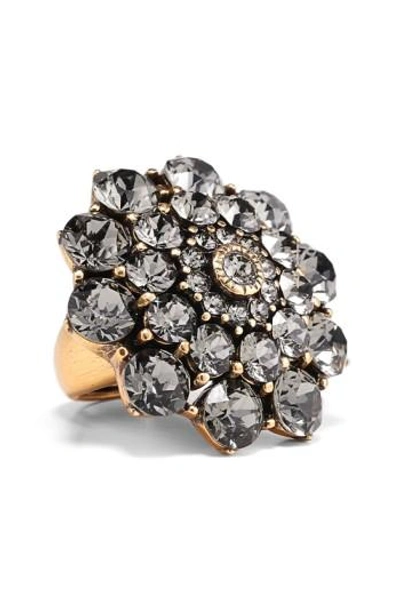 Oscar De La Renta Swarovski Crystal Ring In Black