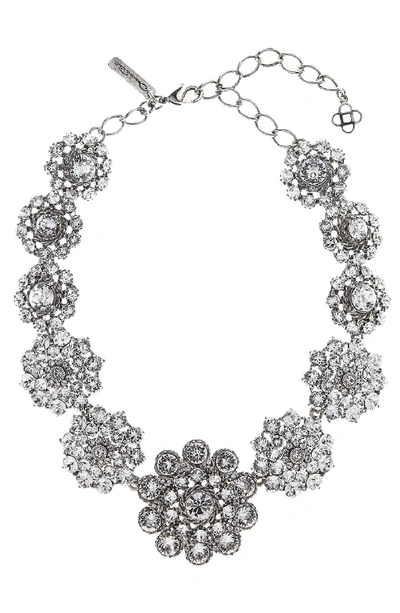Oscar De La Renta Swarovski Crystal Collar Necklace In Crystal Silver