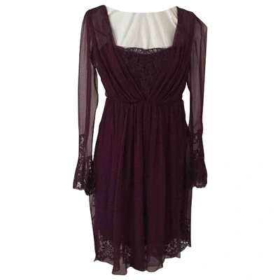 Pre-owned Alberta Ferretti Silk Mid-length Dress In Purple