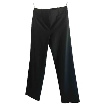 Pre-owned Lanvin Wool Straight Pants In Black