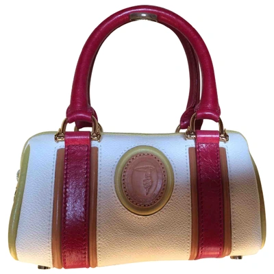 Pre-owned Trussardi Leather Handbag In White
