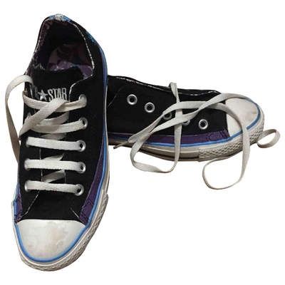 Pre-owned Converse Cloth Flats In Black