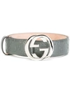 Gucci Signature Belt With G Buckle In Grey